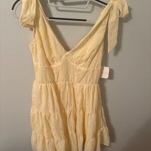 Altar'd State Yellow Dress with Bow Straps